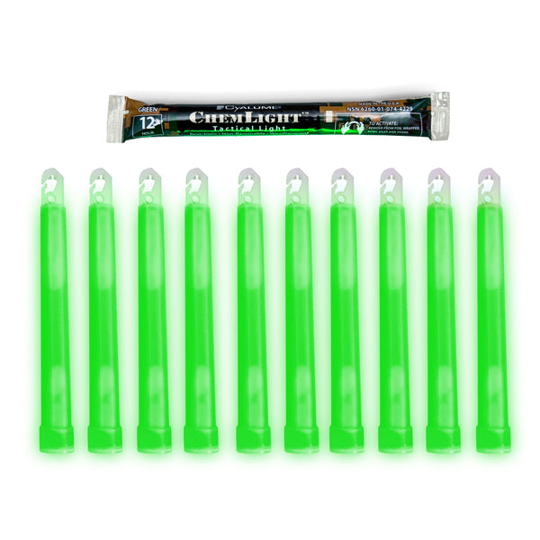 CYALUME CHEMLIGHT 6" | TACTICAL MILSPEC GLOW STICKS 10-PACK