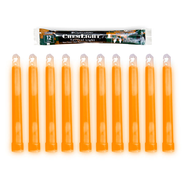 CYALUME CHEMLIGHT 6" | TACTICAL MILSPEC GLOW STICKS 10-PACK