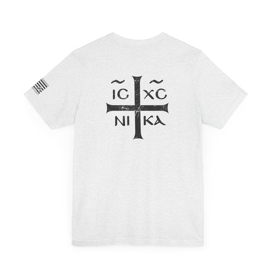 IC XC NIKA T-SHIRT - GREEK FLAG LEFT SLEEVE LOGO 🇬🇷